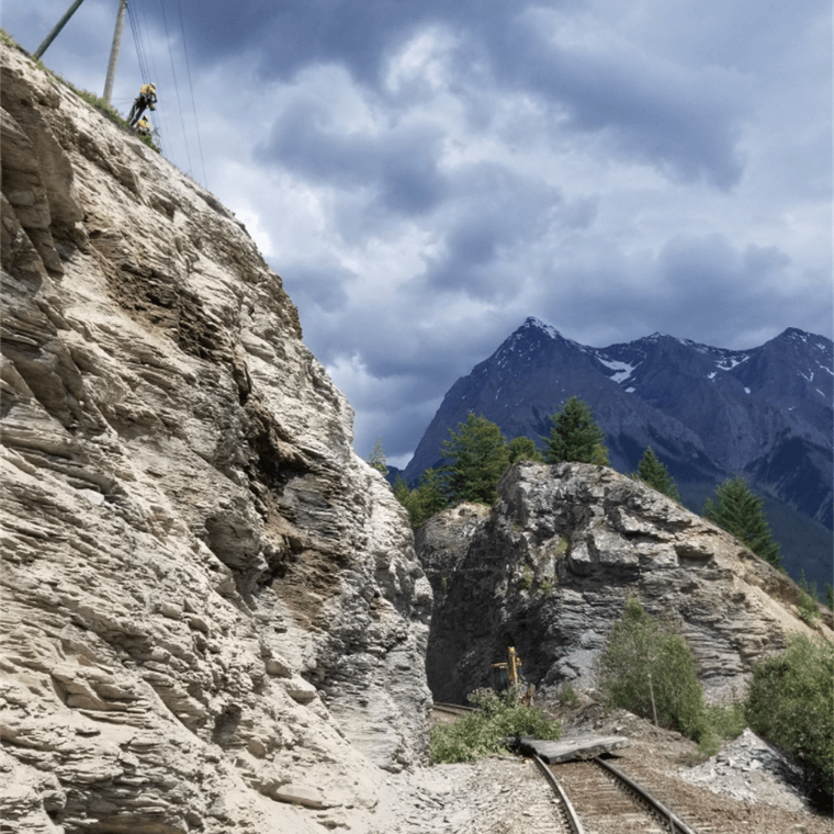 Blasting, Rock Scaling, Slope Stabilization and Mesh Systems for CP Rail